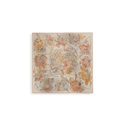 HERMES LE MONDE D'HERMÈS SHAWL 140 H244230S 10 (136*135cm)